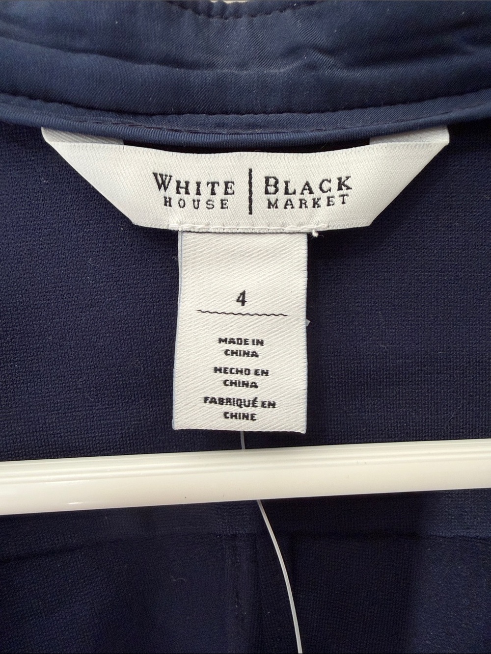 Navy Zip-Front Tailored Blazer - Picture 2 of 4